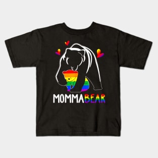 Lgbt Mama Momma Bear Gay Pride Proud Mom Mothers Day Kids T-Shirt